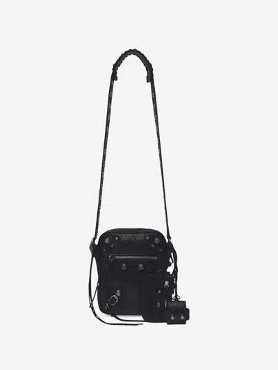 Balenciaga Le Cagole Leather Shoulder Bag In Black