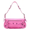 Balenciaga Le Cagole Leather Shoulder Bag In Pink