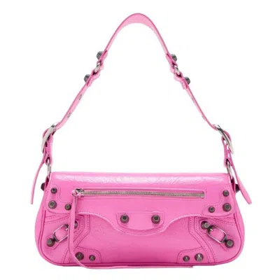 Balenciaga Le Cagole Leather Shoulder Bag In Pink
