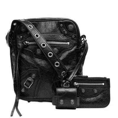 BALENCIAGA BALENCIAGA LE CAGOLE MEN CROSSBODY BAG IN BLACK