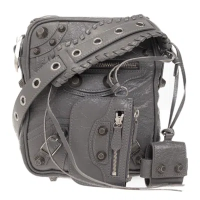 Balenciaga Le Cagole Men Crossbody Bag In Dark Grey In Brown