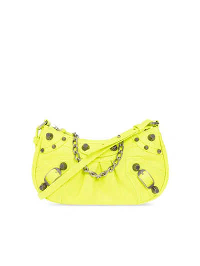 Balenciaga Le Cagole Mini Chain Shoulder Bag In Yellow