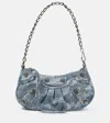 Balenciaga Le Cagole Mini Denim Shoulder Bag In Blue