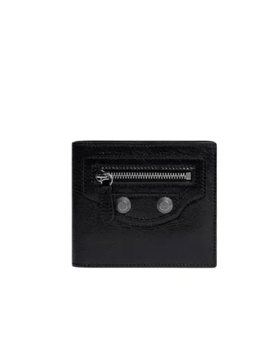 Balenciaga Le Cagole Mini Folded Wallet In Black