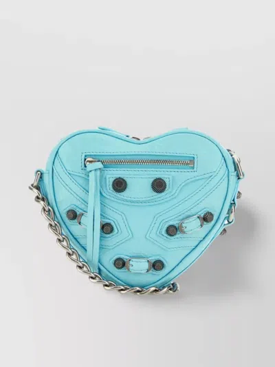 Balenciaga Le Cagole Mini Heart Crossbody Bag In Blue