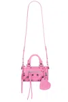 Balenciaga Nano Le Cagole Leather Duffle Crossbody Bag In Light Pink