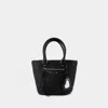 Balenciaga Le Cagole Medium Raffia Shoulder Bag In Black