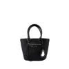 Balenciaga Le Cagole Medium Raffia Shoulder Bag In Black