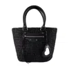 Balenciaga Le Cagole Medium Raffia Shoulder Bag In Black