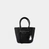 Balenciaga Le Cagole Medium Raffia Shoulder Bag In Black