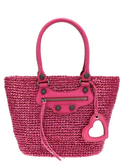 Balenciaga Le Cagole Panier Tote Bag Pink In Purple