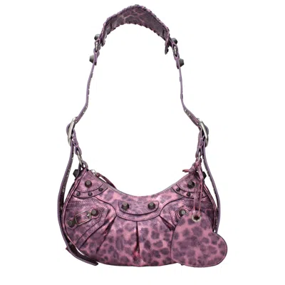 Balenciaga Le Cagole Women's Shoulder Bag Pink Leather In Multi