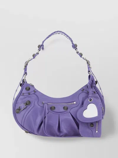 BALENCIAGA LE CAGOLE S LAMB LEATHER SHOULDER BAG