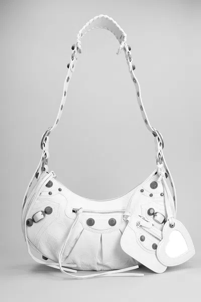 Balenciaga Le Cagole Sho S Shoulder Bag In White Leather