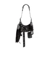 Balenciaga Women's Le Cagole Collector Xs Shoulder Bag With Rhinestones In Black In Black