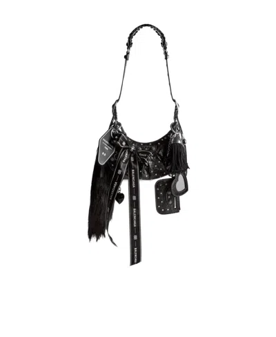 Balenciaga Women's Le Cagole Collector Xs Shoulder Bag With Rhinestones In Black