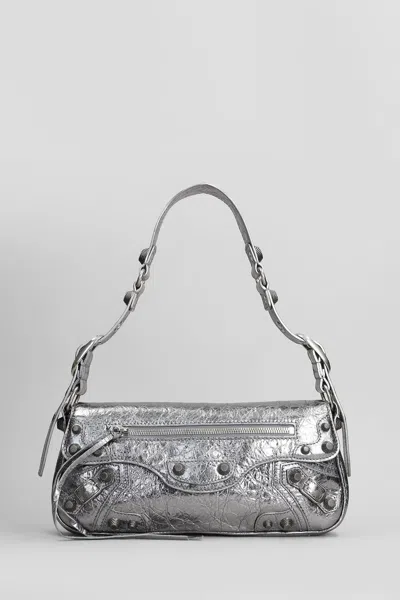 Balenciaga Le Cagole Shoulder Bag In Silver Leather