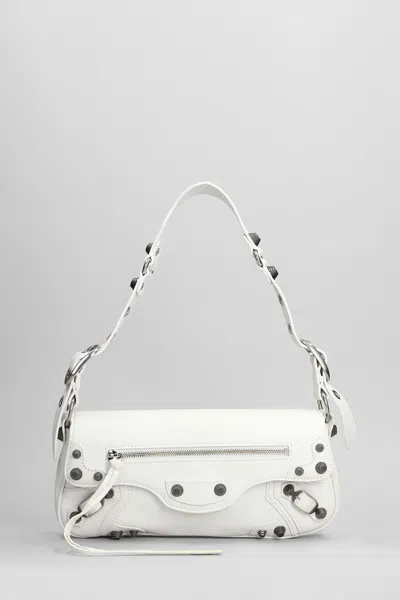 Balenciaga Le Cagole Shoulder Bag In White Leather