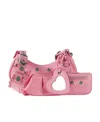 Balenciaga Women Pink Nappa Leather Le Cagole Xs Crossbody Bag In Pink