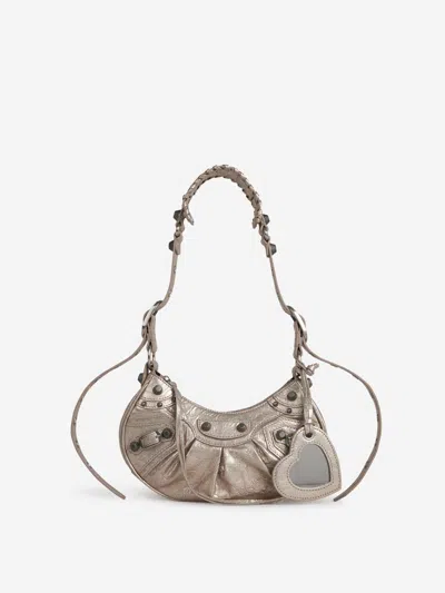 Balenciaga Le Cagole Shoulder Bag In Silver Metallic Details