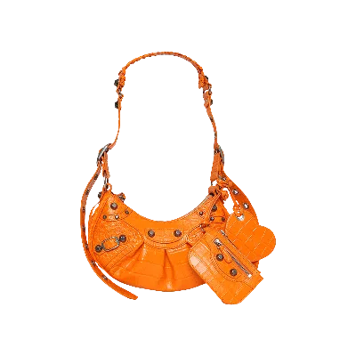 Pre-owned Balenciaga Le Cagole Shoulder Bag Xs 'pop Orange'
