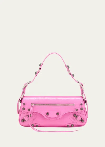 Balenciaga Le Cagole Sling Small Varnished Leather Shoulder Bag In Light Pink