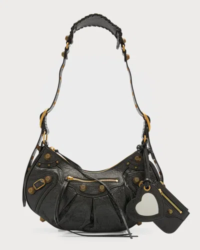 Balenciaga Le Cagole Small Leather Shoulder Bag In 1000 Black