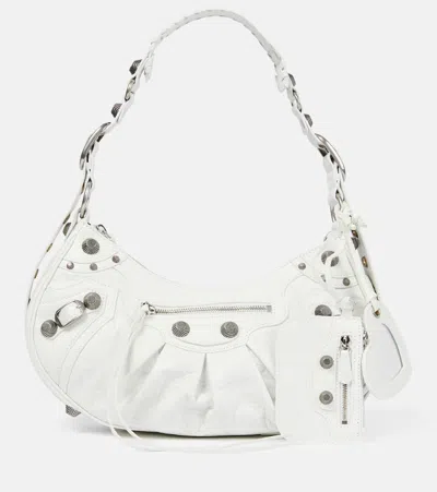 Balenciaga Le Cagole Small Leather Shoulder Bag In White