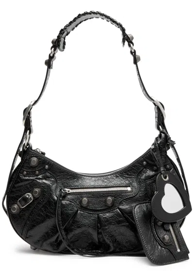 Balenciaga Le Cagole Small Leather Shoulder Bag, Shoulder Bag, Black