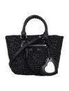 Balenciaga Small Handbag Raffia Le Cagole In Black