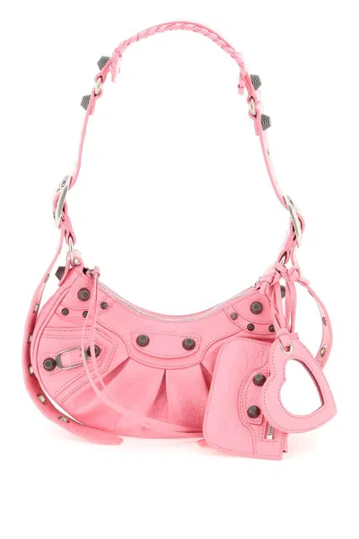 Balenciaga Le Cagole Xs Leather Crossbody Bag In Pink