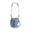 Balenciaga Borsa A Secchiello Le Cagole Xs In Denim Con Strass Da Donna In Blu In Blue