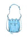 Balenciaga Women's Light-blue Leather Le Cagole Xs Bucket Bag In Light Blue