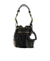 Balenciaga ‘le Cagole Xs' Strass Studded Croc-effect Leather Bucket Bag In Black