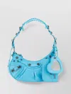 Balenciaga Le Cagole Xs Crocodile Embossed Leather Shoulder Bag In Blue