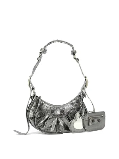 Balenciaga Gray Leather Crossbody Handbag For Women