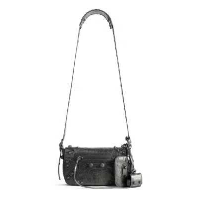 Balenciaga Le Cagole Xs Flap Bag Metallized 'metalic Grey'