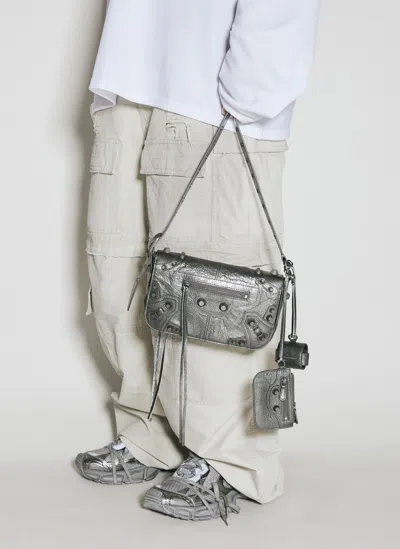 Balenciaga Le Cagole Xs Flap Crossbody Bag In Grey