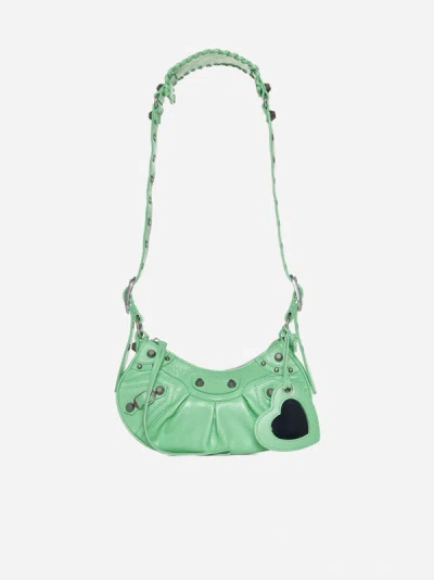 Balenciaga Le Cagole Xs Leather Bag In Mint Green