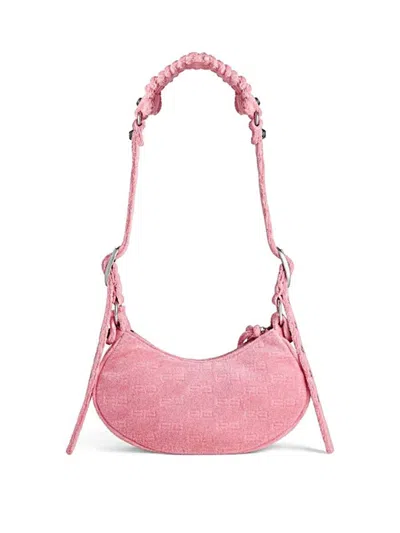 Balenciaga Le Cagole Xs Leather Shoulder Bag In Pink