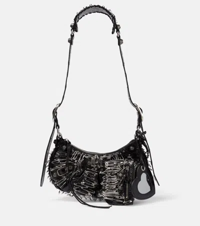 Balenciaga Le Cagole Xs Leather Shoulder Bag In Black