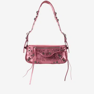 Balenciaga Le Cagole Xs Leather Shoulder Bag In Pink