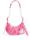 Balenciaga Women Le Cagole Xs Leather Shoulder Bag In Purple