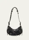 Balenciaga Le Cagole Xs Piercing Leather Shoulder Bag In Black