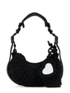Balenciaga Women Embellished Denim Le Cagole Xs Shoulder Bag In Black