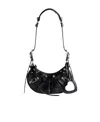 Balenciaga Borsetta A Tracolla Le Cagole Xs Con Lavorazione Coccodrillo E Strass Da Donna In Nero In Black