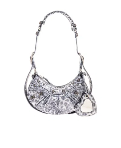 BALENCIAGA BALENCIAGA LE CAGOLE LEOPARD PRINT XS SHOULDER BAG