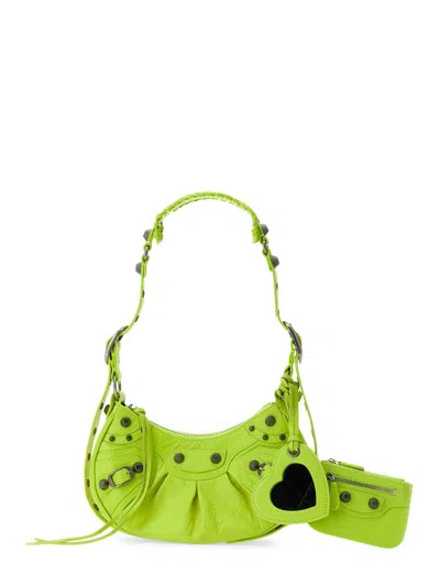 Balenciaga Le Cagole Xs Shoulder Bag In Neon Yellow In Green