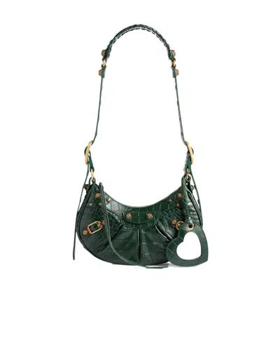 Balenciaga Borsetta A Tracolla Le Cagole Xs Con Lavorazione Coccodrillo Da Donna In Verde In Green
