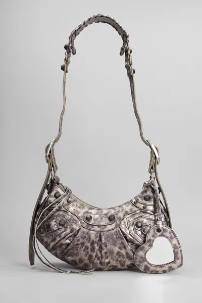 Balenciaga Le Cagole Xs Shoulder Bag In Bronze Leather In Brown